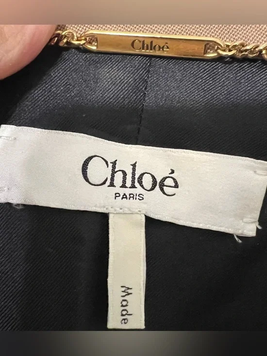 Chloé Wool Blazer Brown Double Breasted Gold Button Luxury Paris Designer - Picture 7 of 13